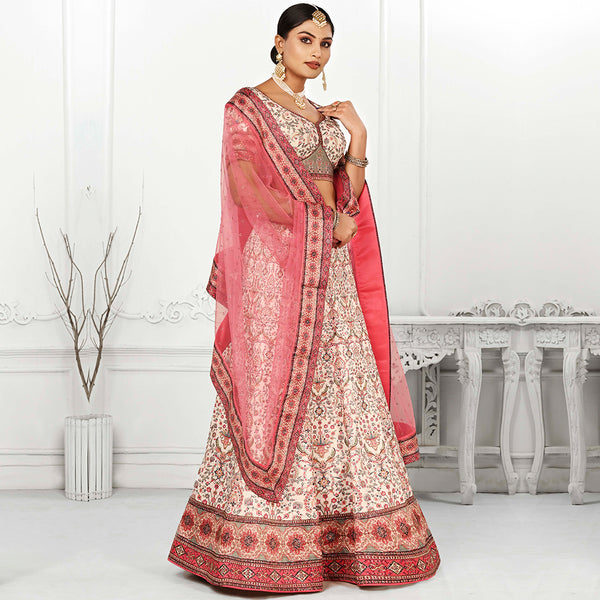 Light Pink Embroidered Lehenga Set