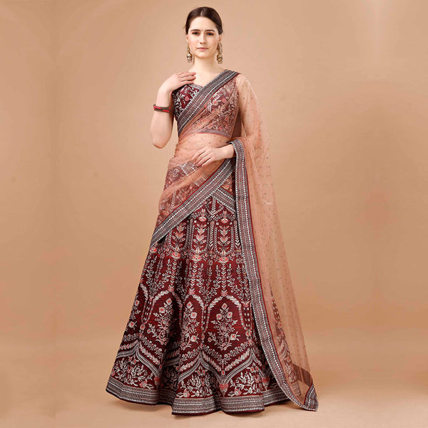 Monochrome Maroon Lehenga Set