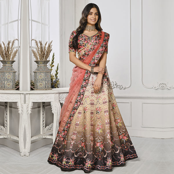 Zari Embroidered Fusion Festival Lehenga Set