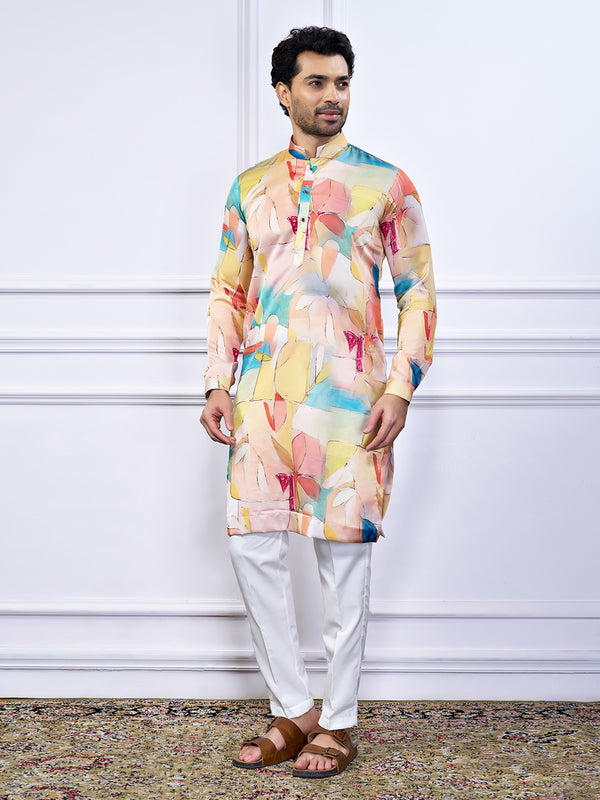 Pastel floral printed kurta with pant