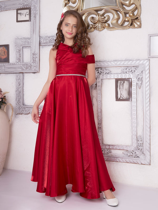 Velvet  Opulent Dark Red Gown