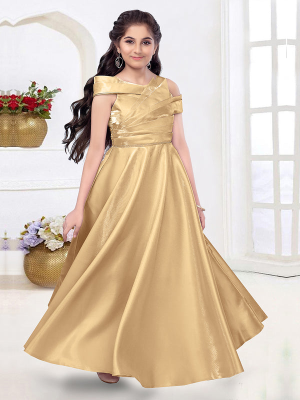 Gorgeous Golden Party Wear Gown For Girls
