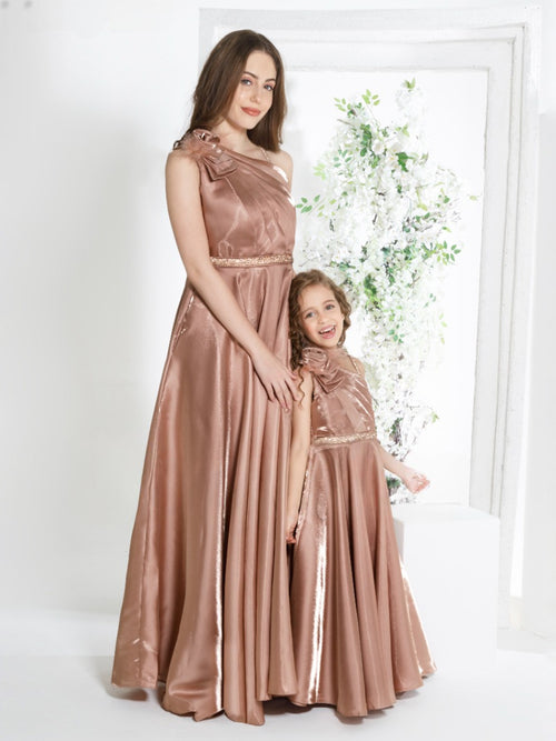 open lace back dress Summer Mom Daughter Short Sleeve T-shirt Dress Matching Outfits