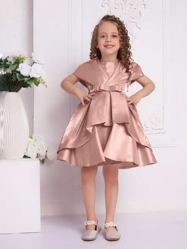 Radiant Copper Princess Frock for Girls