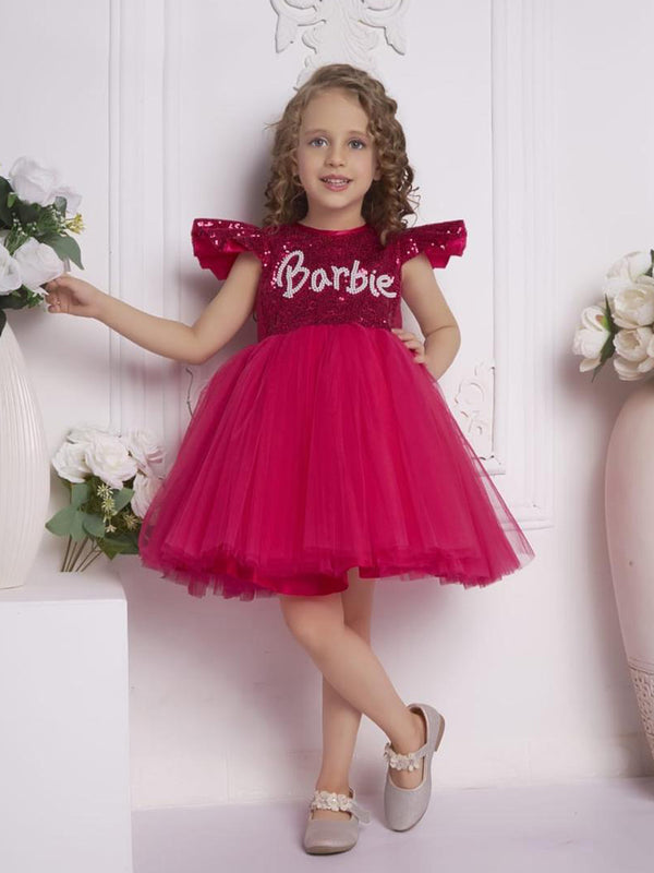 Stylish Red Crimson Frock for Girls