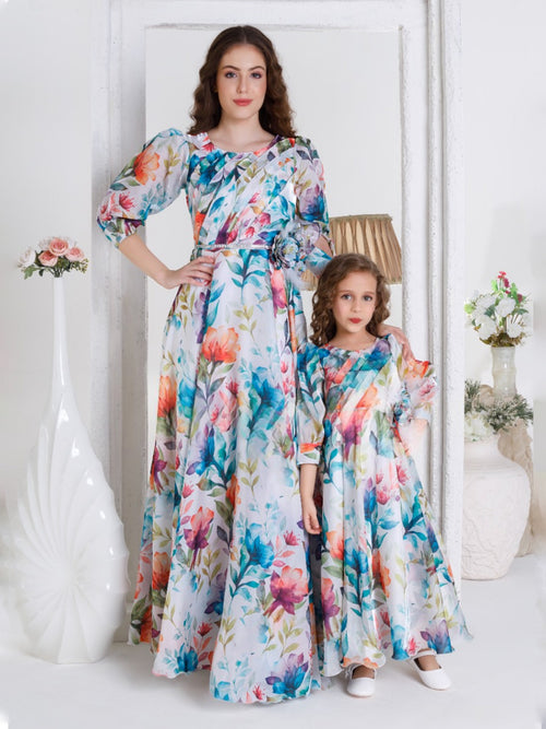 strapless open back dress Shop The Devy's Satin Sunset Mother-Daughter Outfits for First Birthdays–  Devykids