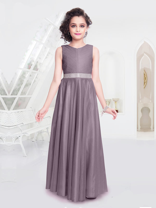Elegant Mullberry Party Wear Gown For Girls