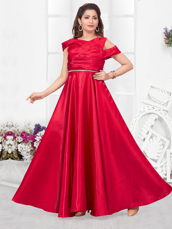 Classic Red Party Gown For Women