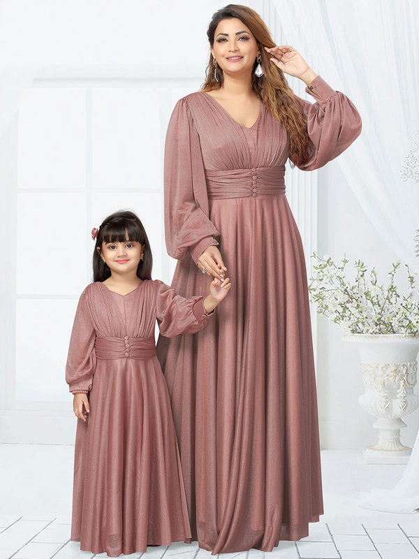 Copper Designer Party Wear Gown For Baby