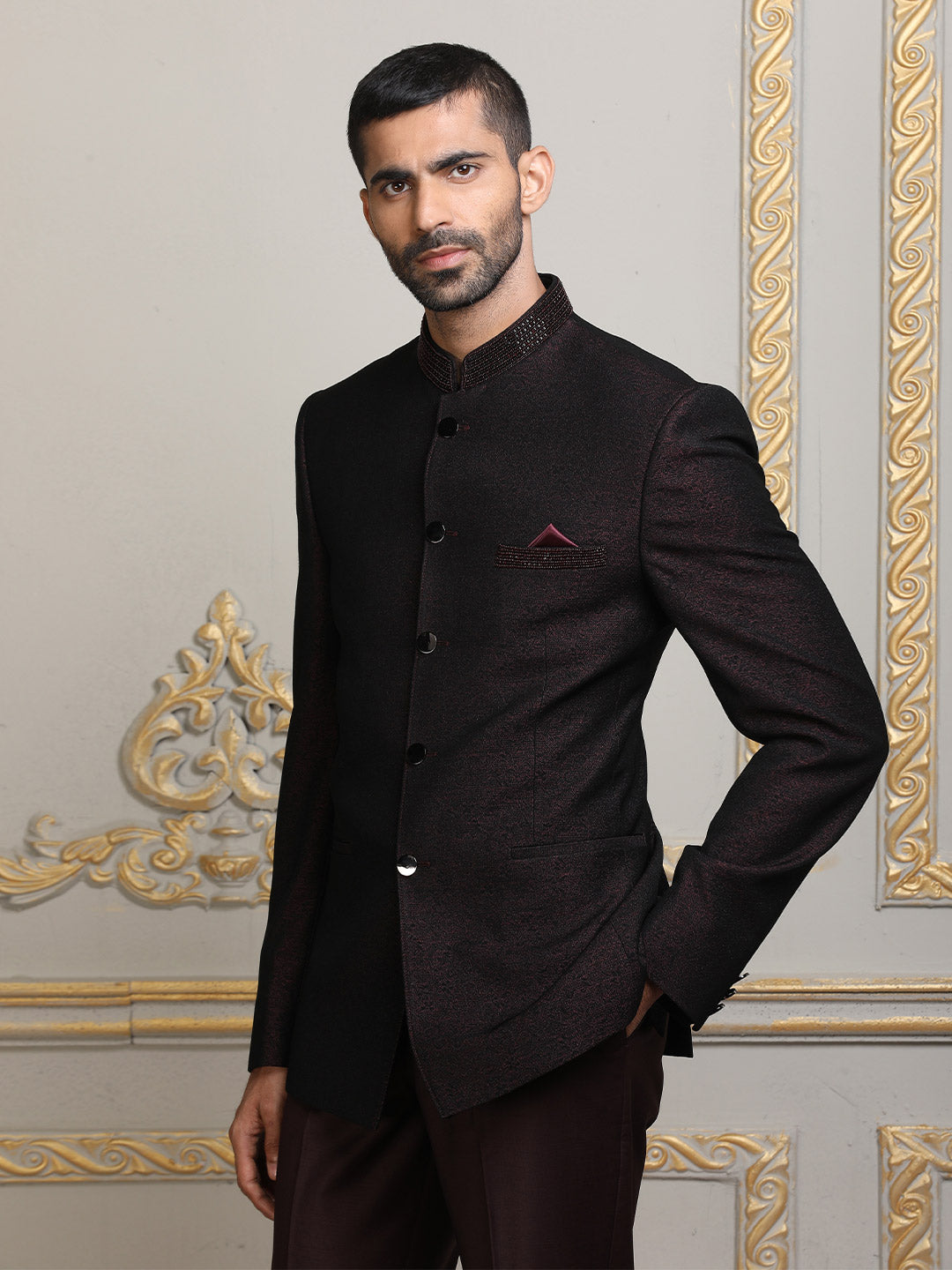 Dark Brown Well Grooming Imported Jodhpuri Suit For Men – Suvidha Fashion
