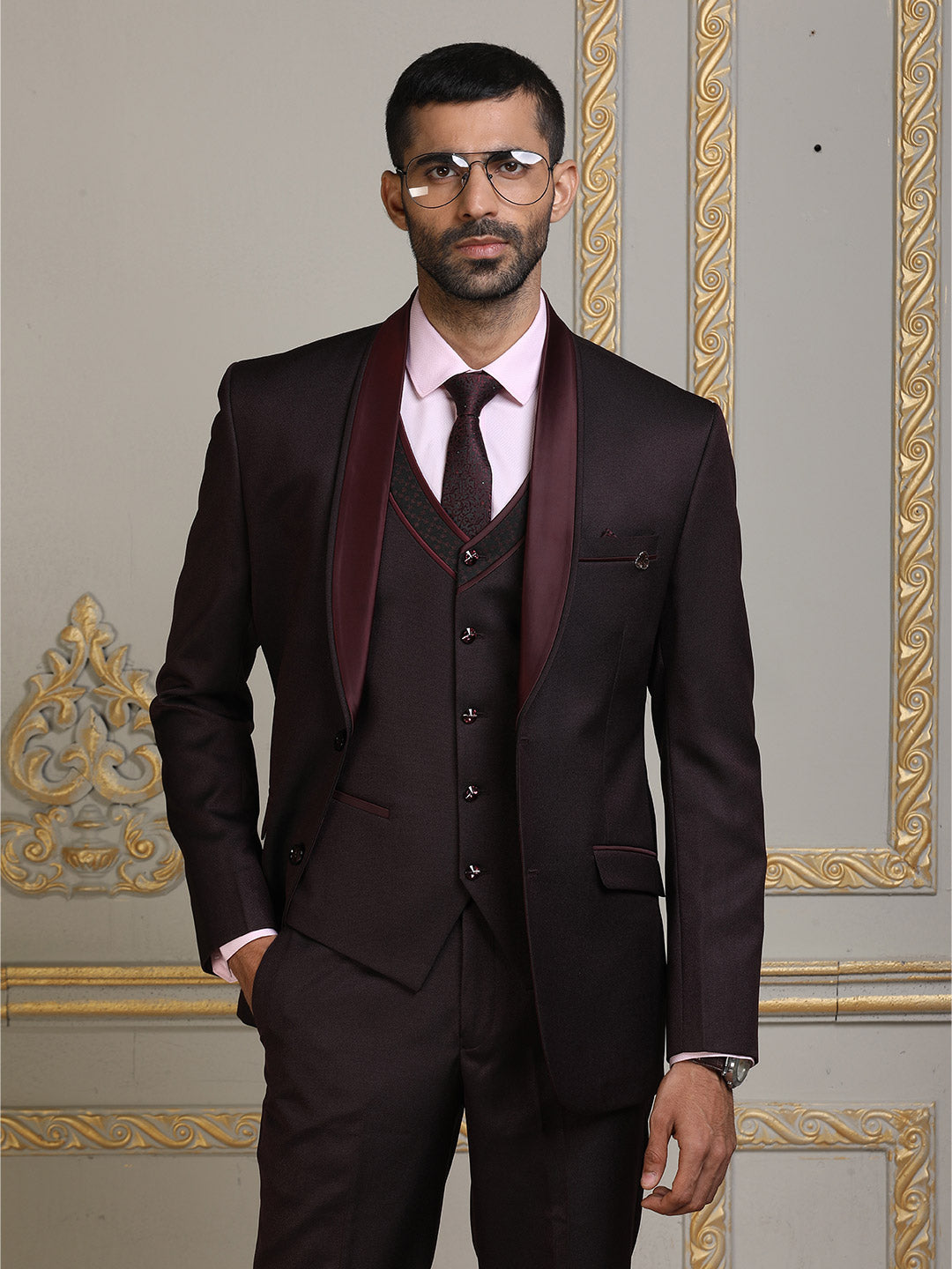 Dark Purple Mens Imported Formal Suit – Suvidha Fashion