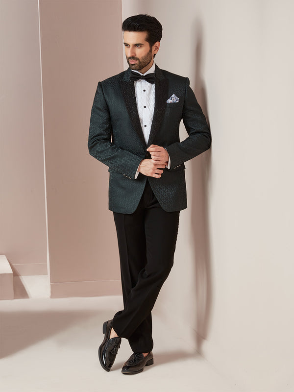 Silhouette Men's Suit in Contrasting Green