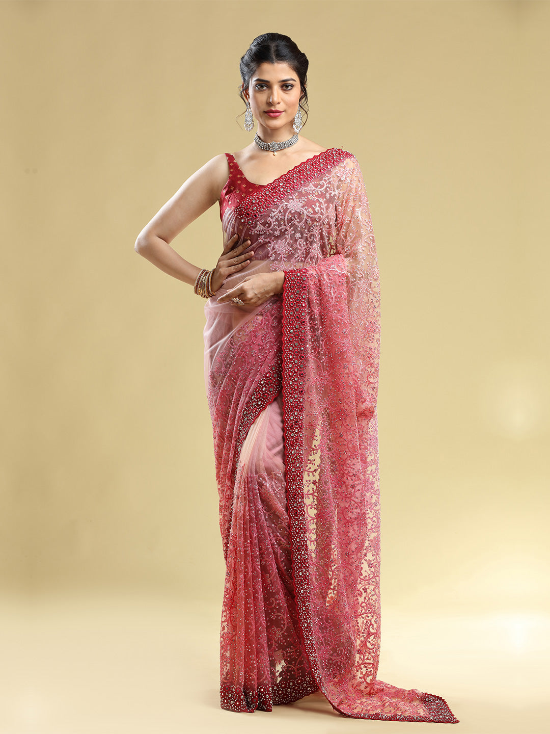 Elevate your Office Diwali Party Look with Stunning Organza Sarees - Sacred  Weaves