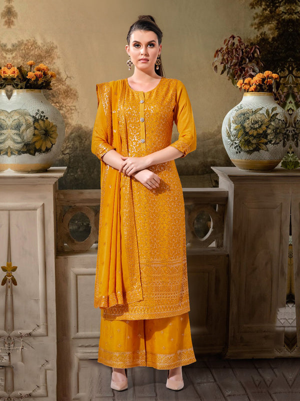 Beautiful Orange Salwar Suit With Dupatta