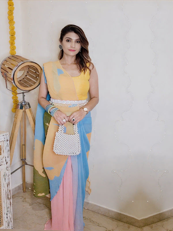 Neelam Khanna Bagga in Multi-Color Chiffon Saree