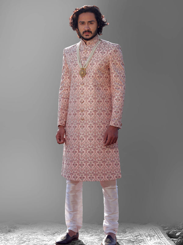 Raw Pink Mens Designer Ethnic Sherwani By Suvidha