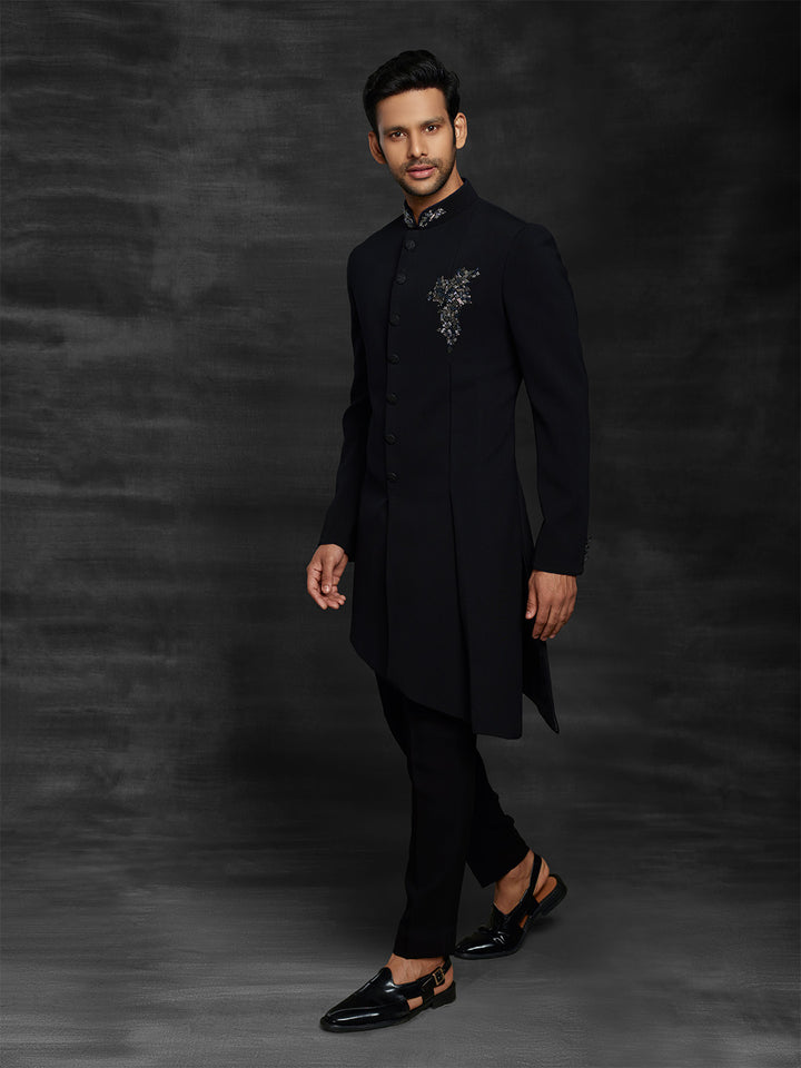 Dashing Mens Black Imported Indo-Western Designer Suit