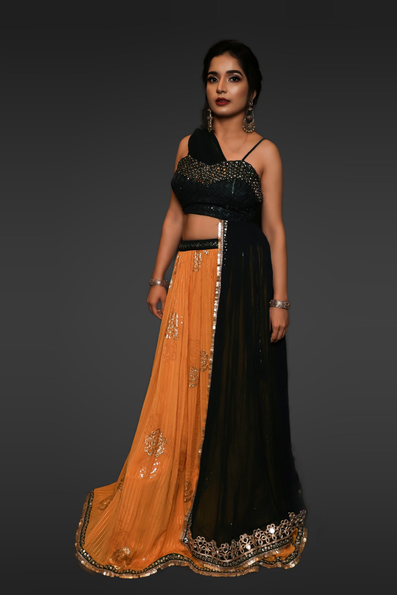 Green-Yellow Georgette Women's Choli (RIA's Edit)